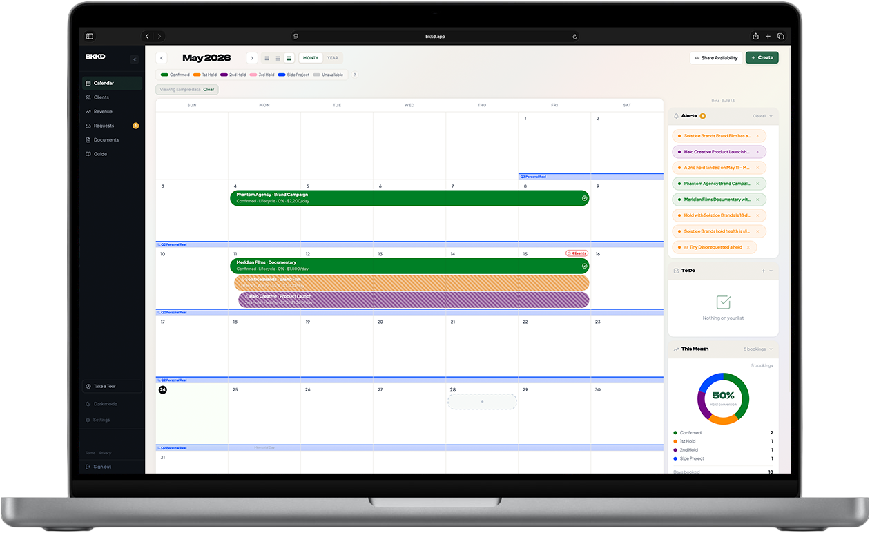 BKKD calendar on desktop